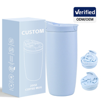 Mug à café de bureau personnalisé avec logo, 20 oz, 600 ml, tasse en acier inoxydable isolée sous vide avec couvercle à double ouverture 2-en-1