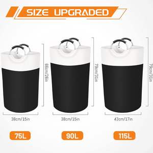 ตะกร้าผ้าทรงกลม BlissTotes ขนาด 90 ลิตร พับเก็บได้ ผ้าอ็อกซ์ฟอร์ดกันน้ำ แบบตั้งได้ พร้อมหูหิ้ว - Product Image 2