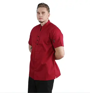 Modern custom print reception uniform mens chef coat buttons chef jacket uniform with pocket