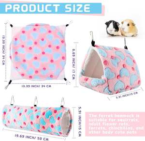 Nido Cálido para Pájaros, Hamaca de Felpa Suave para Mascotas, Cueva Colgante para Loros, Hámsteres, Chinchillas, Ardillas, Casa para Mascotas - Product Image 2