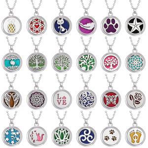 Collier diffuseur d'arômes en acier inoxydable, pendentif diffuseur d'huiles essentielles, locket diffuseur de parfum - Product Image 2