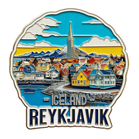 Porte-clés en métal en forme de cheval islandais Reykjavik, breloques guerrier et navire viking d'Islande pour les boutiques de souvenirs et les distributeurs