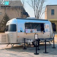 Nouvelle remorque alimentaire mobile moderne pour pizza et glaces avec station de snacks hot-dogs, construction en acier inoxydable et toilettes