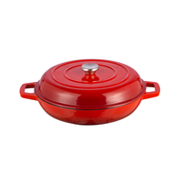 Ensemble de casseroles en fonte émaillée rouge minimaliste et écologique, 19 pièces, prix de gros Bright Houseware