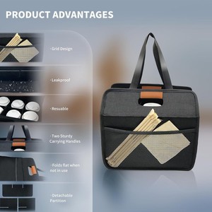 Foldable Coffee Cup Holder 4-7 Compartments Nylon Car Organizer Trunk Storage - Product Image 3