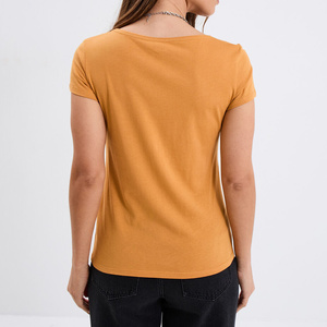 เสื้อยืดคอกลมแขนสั้นผู้หญิง ผ้าฝ้าย 100% ผ้าถักคุณภาพพรีเมียม 140 กรัม เนื้อผ้าทึบ ระบายอากาศได้ดี แห้งเร็ว ไม่เป็นขุย - Product Image 2