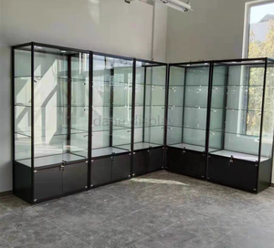 Vitrine de vente chaude 4 couches étagère en <span class=keywords><strong>verre</strong></span> vitrine murale en <span class=keywords><strong>verre</strong></span> pour vitrine d'affichage de magasin lumière LED pleine vision vitrine d'affichage - Product Image 2