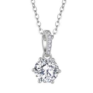 Collier en argent sterling 925 avec moissanite <span class=keywords><strong>1</strong></span> <span class=keywords><strong>carat</strong></span>, bijoux de mariage pour femmes, pendentif en argent S925 avec pierre scintillante, livraison rapide - Product Image 1