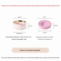 Bol en céramique à motif marbre avec rebord droit, plateau flottant anti-renversement et anti-débordement, protection du cou, pour l'alimentation des chats et des chiens