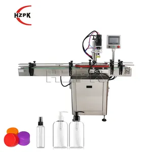 Hzpk-máquina automática de sellado de latas de vidrio, botellas de plástico, plástico, espray líquido, tapón de rosca