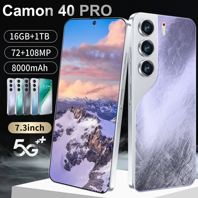 Promotional Camon 40 Pro Waterproof Phone 16gb + 1tb Storage 72mp + 108mp Camera Gsm Lte Cellular English and French