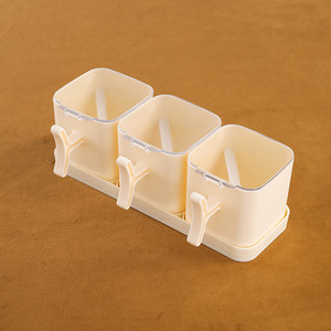 Spice <b>Jar</b> Set 3 Compartment With Handle <b>Kitchen</b> <b>Storage</b> <b>For</b> Solid Seasonings Size M Beige - Product Image 1