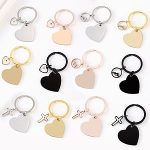 Stainless Steel Heart-shaped Mustard Seed Laser Engraving logo Color Printing Blank Material DIY Metal Keychain - Product Image 1