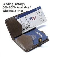 Portefeuille de voyage en PU style rétro tendance, étanche, avec porte-cartes RFID et compartiment pour billet d'avion – Vente en gros