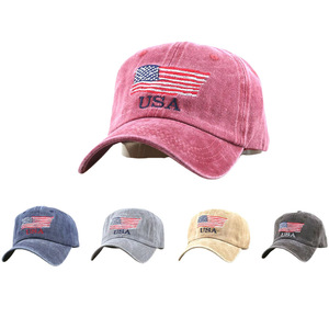 High Quality Custom USA Flag Dad Hat Washed Cotton Distressed <b>Baseball</b> <b>Cap</b> with Embroidery Logo for <b>Men</b> Women Wholesale Hats - Product Image 1
