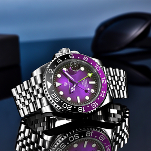 Reloj Mecánico de Lujo Pagani Design V3 GMT, Cristal de Zafiro, Acero Inoxidable, 100m Resistente al Agua, Reloj Automático para Hombre de Negocios - Product Image 4