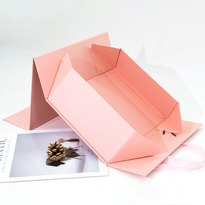 Hot Trending Custom LOGO Biodegradable Rollover Cardboard Craft Paper Boxes Magnet Gift Box Pink Shipping Boxes for Packiging - Product Image 5