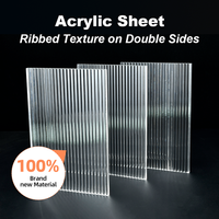 Plaque acrylique décorative texturée à rayures transparentes, extrudée sur mesure, 3 mm, acrylique côtelé
