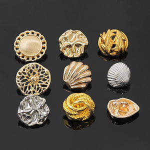 Botones Personalizados de Fábrica KUNSHUO, Botones de Concha y Estrella de Mar de Metal, Forma Irregular, Vástago de Metal, Botones de Concha para Ropa de Mujer - Product Image 2