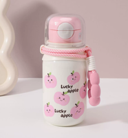 Gobelet isotherme en acier inoxydable 316 pour enfants, avec poignée portable, pailles doubles rebondissantes, coffret cadeau