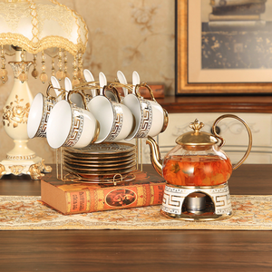 European Style Simple Flower and Fruit <b>Tea</b> <b>Set</b> Candle Heating Glass Ceramic Boiled Fruit Flower <b>Tea</b> <b>Set</b> Afternoon <b>Tea</b> <b>Set</b> - Product Image 3