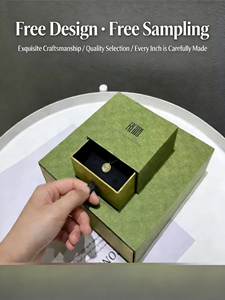 Элитная подарочная коробка-слайдер из тисненого картона с лентой, глянцевой/матовой ламинацией и тиснением для ювелирных изделий, косметики и подарков - Product Image 6