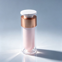 Flacon de lotion sans air en acrylique rond de 15 ml, 30 ml, 50 ml, récipient cosmétique sous vide pour les soins de la peau