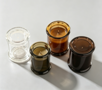 Bocaux à bougies cylindriques en verre transparent personnalisés, créatifs, ambrés, pour bougies d'aromathérapie, décoration intérieure, Noël
