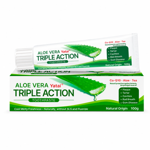 Dentifrice Yatai en gros sous marque privée à l'aloe vera triple action, sans fluor, pour une haleine fraîche et une <span class=keywords><strong>protection</strong></span> naturelle - Product Image 6