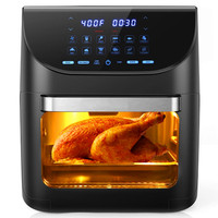 Four à Air Chaud Numérique en Acier Inoxydable 14,5 L avec Fonction Rôtissoire, Double Chauffage, Sans Huile, Économe en Énergie pour Usage Domestique
