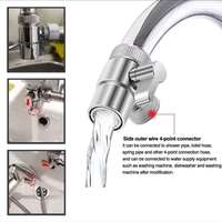 Séparateur d'eau à 4 points Adaptateur de vanne à trois voies Connexion de lavabo de surface en ABS pour purificateur d'eau de cuisine de salle de bain