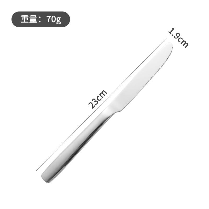 Cuillère à dîner de style occidental à manche carré en acier inoxydable 304