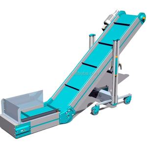 Convoyeur à bande inclinée à élévation verticale neuf fourni par l'usine, unité modulaire en plastique PVC POM antibactérien, vitesse réglable - Product Image 1