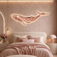 Art mural LED en cristal de baleine bleue lumineuse, panneau panoramique d'animaux marins pour la chambre d'enfant, le salon, l'hôtel, décoration moderne