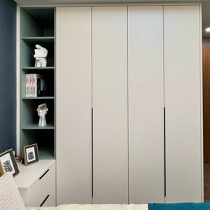 Custom-made Modern <b>Wardrobe</b> for Apartment Home Bedroom Full-height Doors Black Recessed Handles MDF Construction Large Capacity - Product Image 2