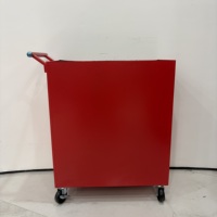 Armoire à outils roulante à 5 tiroirs, verrouillage centralisé, chariot à outils en acier, 3 tiroirs peu profonds, 2 tiroirs profonds, rangement mobile pour garage et atelier, rouge