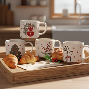 Factory Direct China Christmas Themed Exquisite Vintage Style Porcelain Tea Coffee <b>Ceramic</b> <b>Mug</b> - Product Image 3