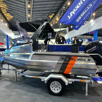 Bateau de pêche miniature en aluminium soudé, léger, facile à transporter, stable, de 5 m (16,4 pi), modèle EasyCraft 470, fabriqué en Chine, à vendre.