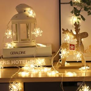 Multi-lengte grote sneeuwvlok LED-slingerlichten gordijn kamer decoratieve feestringverlichting voor kerstboom - Product Image 4