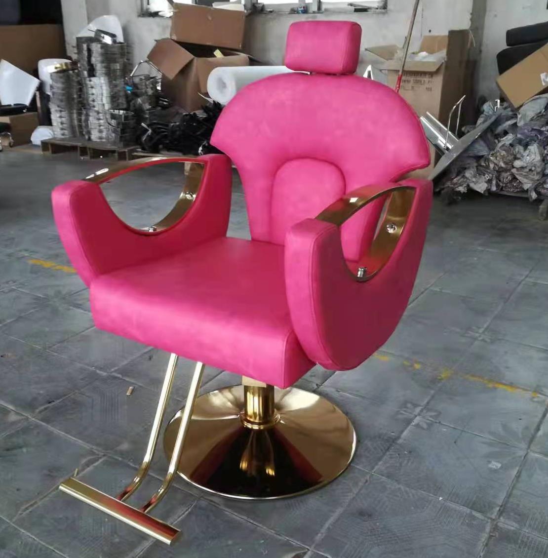 2022 Latest French Crystal Pink Beauty Salon Reception Chairs Antique Styled Salon Styling Chairs Hair Stylist Chairs