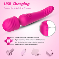 TMM Leistungsstarker Batteriebetriebener Zauberstab-Vibrator Silikon-Körpermassagegerät G-Punkt & Klitoris IPX7 Wasserdichtes Sexspielzeug für Frauen