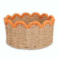 Bord pétoncle décoratif papier corde panier de rangement rond tissé à la main fruits bureau salle de bain boîtes de rangement Pot de fleur bac organisateur