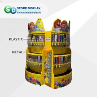 Kunden spezifische große Metall-und Kunststoff kombination Boden stehend Bulk Color Candy Display Rack Zucker klumpen Display Regal