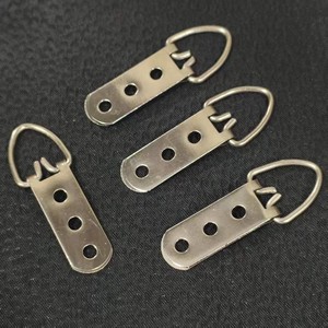 Crochet de suspension en métal argenté à trois trous de 64 mm avec anneau pour montage de cadre photo - Product Image 2