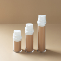 Flacon pompe sans air en plastique blanc de luxe pour lotion et sérum, 10ml, 20ml, 30ml
