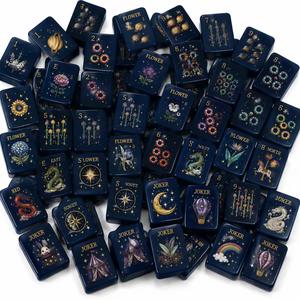 Juego de 160 Piezas de Mahjong de Acrílico de Lujo con Diseño de Flor Espacial y Patrón Elegante para Fiestas Familiares - Product Image 2