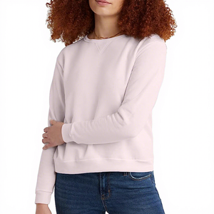 Sudaderas de punto extragrandes con estampado de invierno para mujer, cuello redondo, manga larga, hombros caídos, forro polar, mezcla de algodón, estilo urbano. - Product Image 1