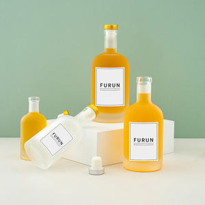 Bottiglia di <span class=keywords><strong>Vetro</strong></span> Smerigliato Rotonda Personalizzata per Vodka, Whisky, Liquori e Vini, 100ml 200ml 375ml 500ml 750ml 1000ml, con Scatola - Product Image 5