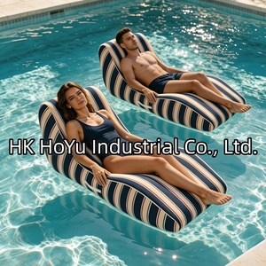 Tumbona a rayas para exteriores, sofá inflable con funda para playa y ocio - Product Image 3