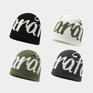 Bonnet en tricot jacquard réversible unisexe, style hip-hop, <span class=keywords><strong>skate</strong></span>, cache-oreilles, streetwear, bonnet d'hiver - Product Image 1